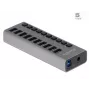 DeLOCK išorinis 5 Gbps USB šakotuvas su 10 prievadų + jungiklis