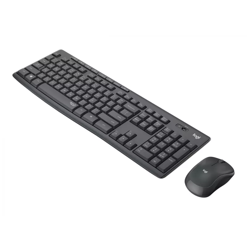 Logitech MK295 Silent - klaviatūros ir pelės rinkinys - belaidis - 2,4 GHz - grafito spalvos - vengriškas išdėstymas
