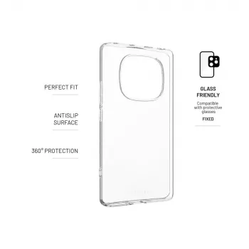 Nugarėlės dangtelis FIXED, skirtas Xiaomi Redmi Note 14 Pro 4G, permatomas TPU apsauginis dėklas