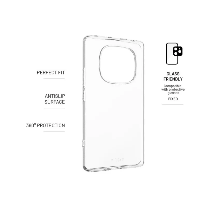 Nugarėlės dangtelis FIXED, skirtas Xiaomi Redmi Note 14 Pro 4G, permatomas TPU apsauginis dėklas