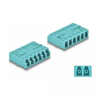 DeLOCK optinio pluošto adapteris HD LC Hexaplex lizdas į LC Hexaplex lizdas aqua spalva