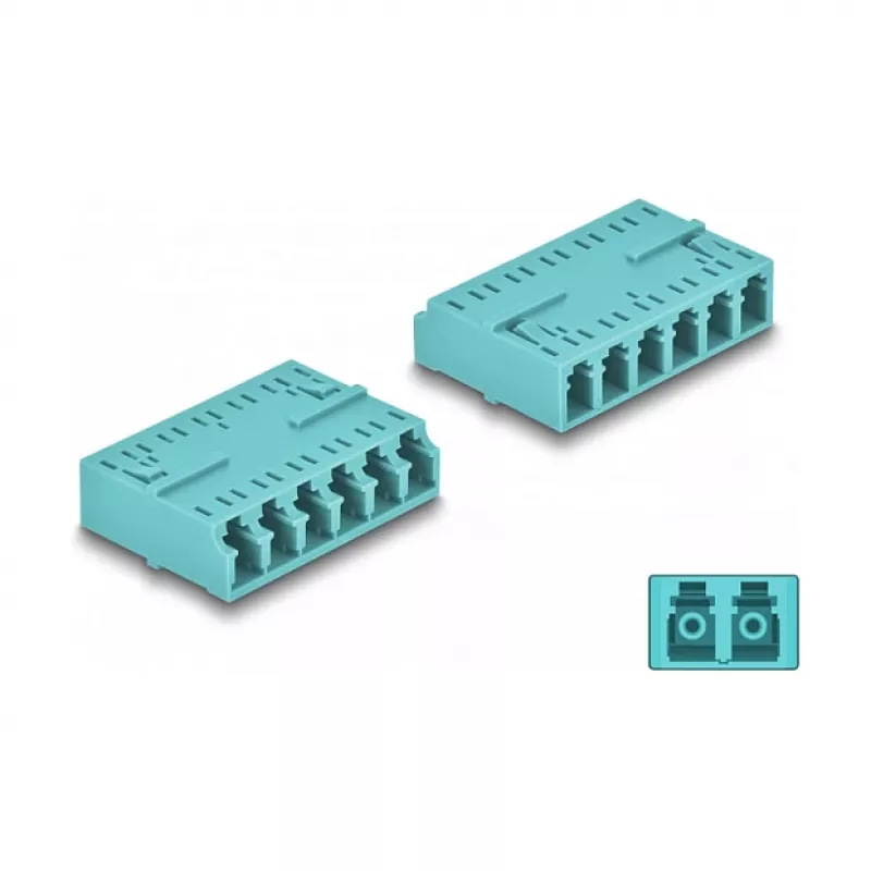 DeLOCK optinio pluošto adapteris HD LC Hexaplex lizdas į LC Hexaplex lizdas aqua spalva