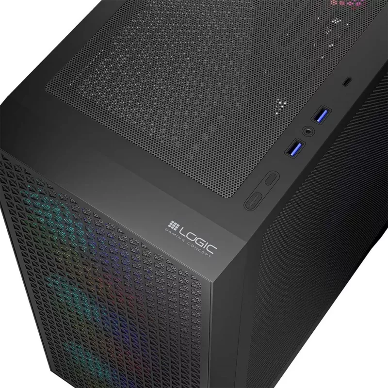 Logic DART PRO ARGB MIDI USB-C PC korpusas juodas