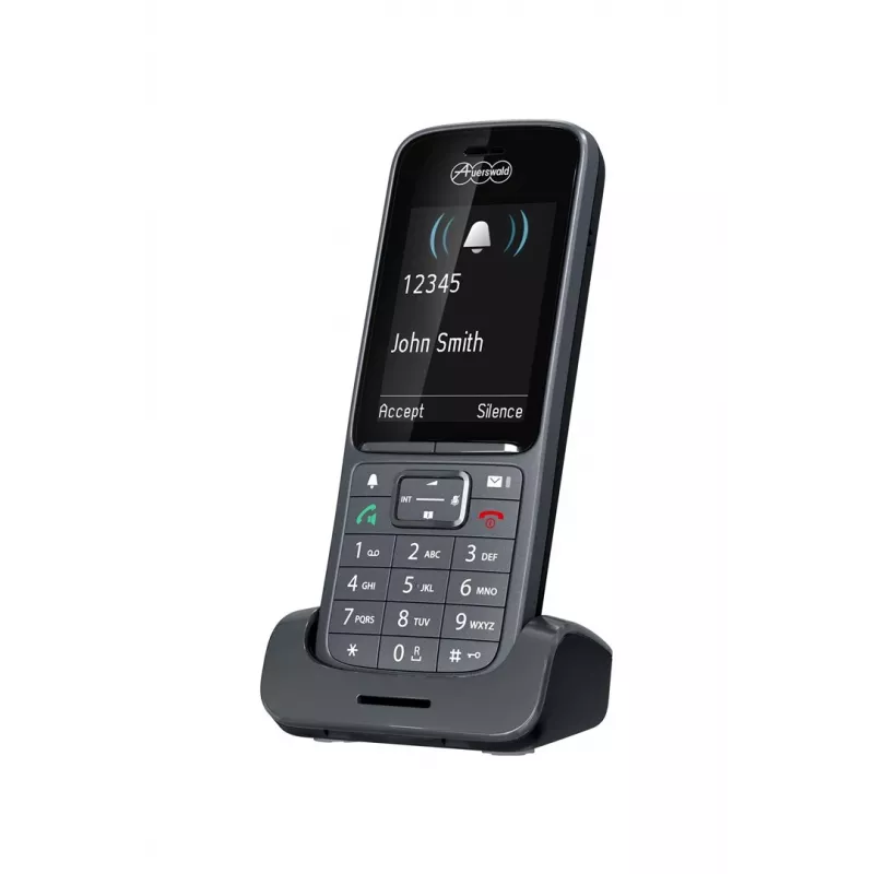 DECT telefonas Auerswald COMfortel M-720, belaidis ragelis, garsiakalbis, skambinančiojo ID, 2,4 colio ekranas, pilkas