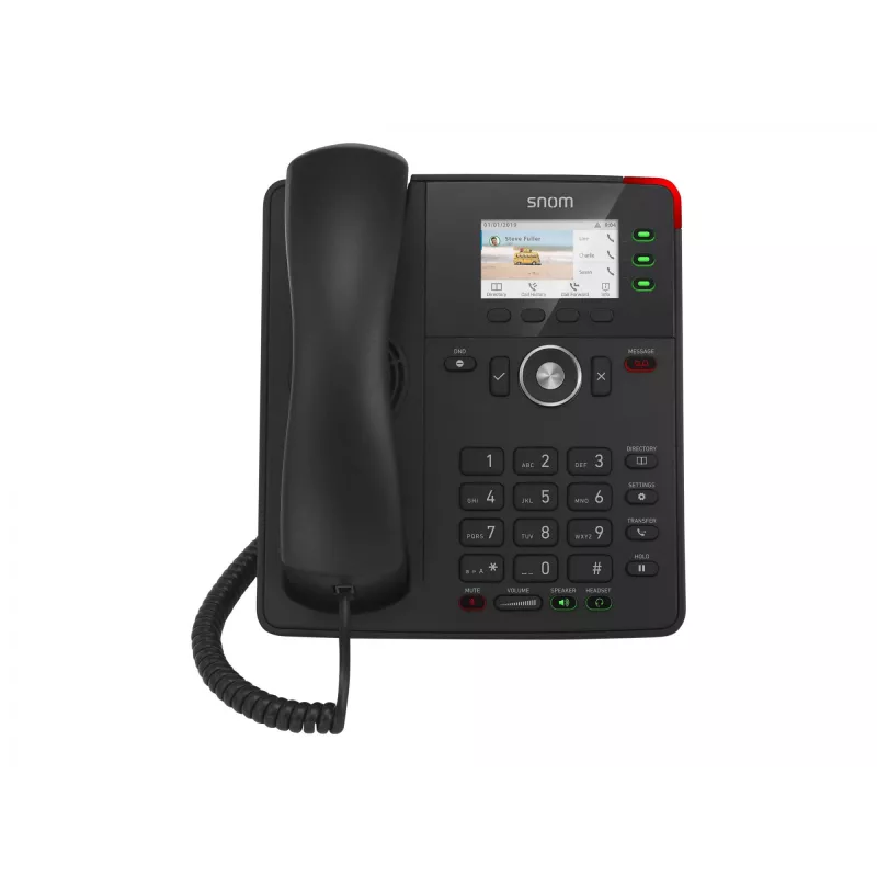 Snom Tischtelefon D717 IP telefonas juodas 3 linijos TFT