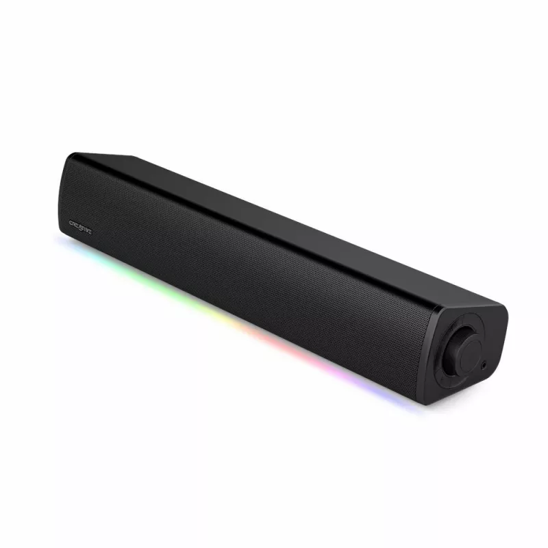 Sound Blaster GS3 kompaktiška žaidimų garso juosta su RGB ir SuperWide technologija, USB maitinama, Bluetooth 5.4, ausinių išvestis, skirta PC ir Mac