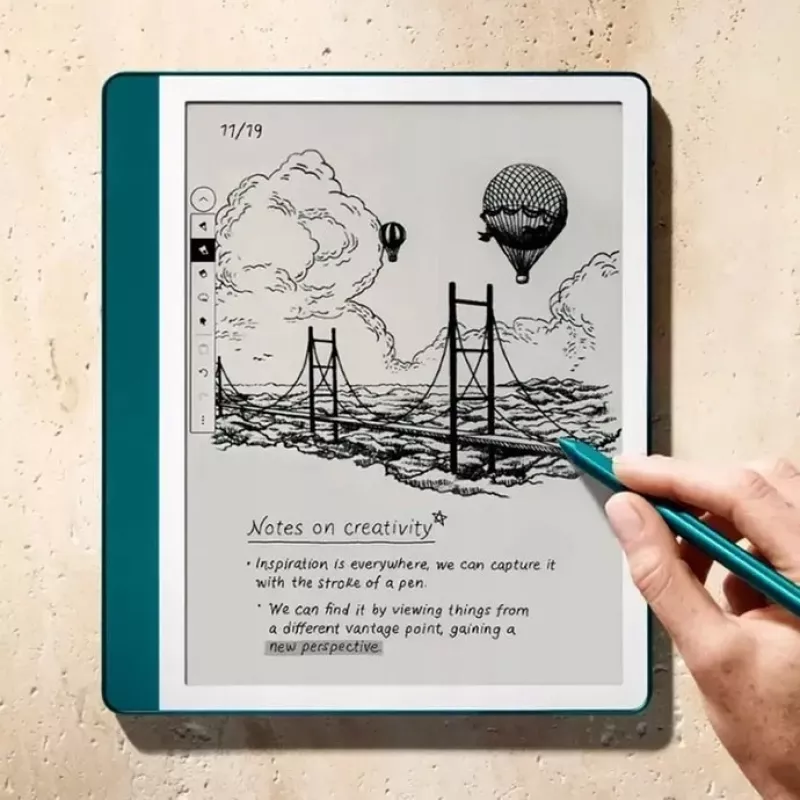 „Ebook New Kindle Scribe“ – 2024 m. laida, 10,2 col. ekranas be atspindžių, 64 GB, „Wi-Fi“ (be ekrano užsklandos reklamų), su „Premium Pen“, žalios spalvos