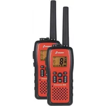Nešiojamasis PMR radijo siųstuvas-imtuvas Stabo Freecomm 850 (modelis 20850) – naudojimui lauke, 2 vnt. rinkinys