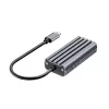 USB-C į RJ45 adapteris Unitek U1343AGY01 — 5 Gbps Ethernet, USB-C (kištukas) į RJ45 (lizdas), pilkas, 0,15 m laidas