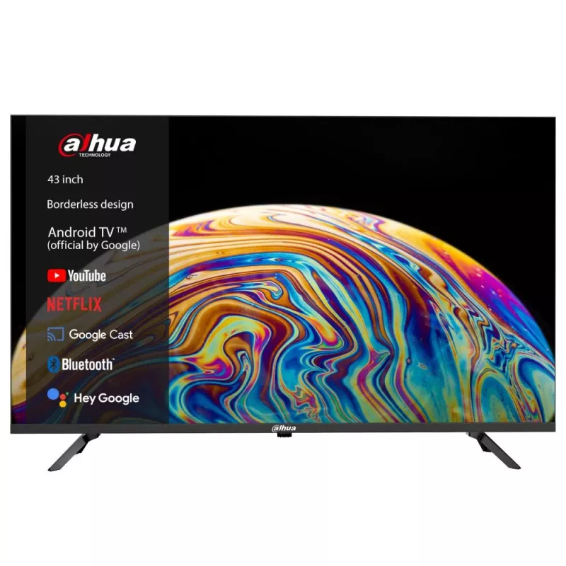 TV Dahua LTV43-SD200 43 colių Full HD LED 1920x1080, Android TV, Direct-LED, 260 cd/m², 2×HDMI, Wi‑Fi, 8 W garso