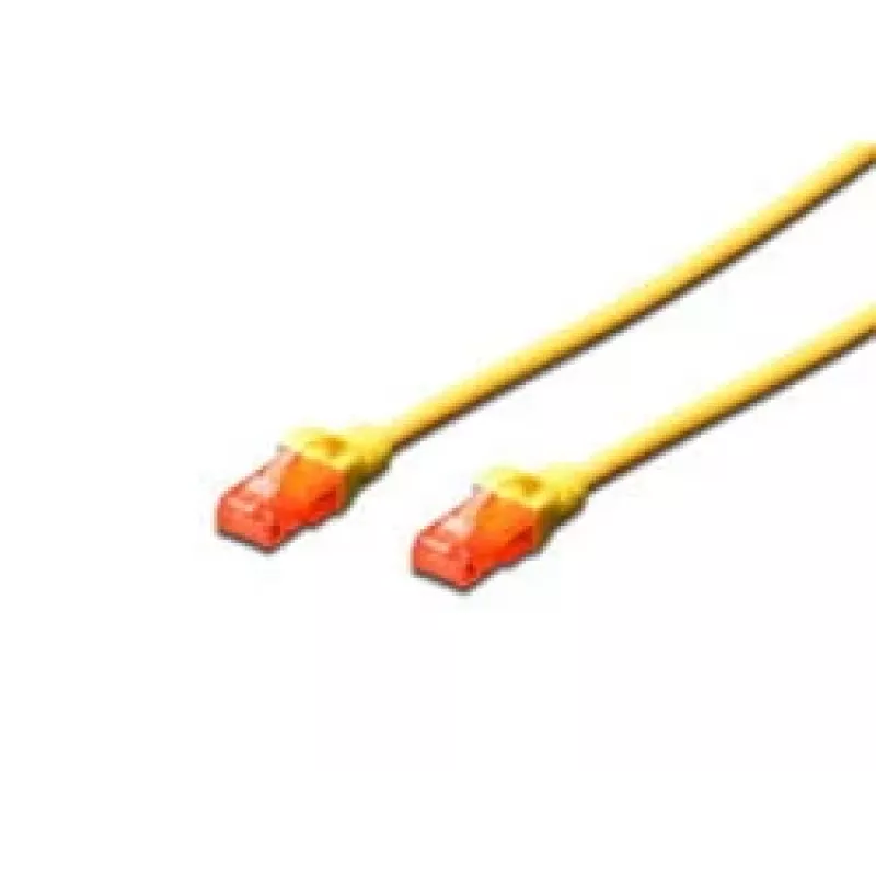 DIGITUS Professional - jungiamasis kabelis - RJ-45 (M) į RJ-45 (M) - 5,0 m - UTP - CAT 6e - IEEE 802.3 - be halogenų, liejinis, su apsauga nuo užkabinimo - geltonas (DK-1617-050/Y)