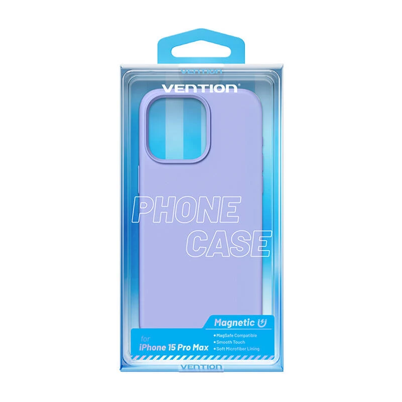 Telefono dėklas Vention Silicone Case KUFV0-40 skirtas iPhone 15 Pro Max, violetinis, silikoninis minkštas lieknas