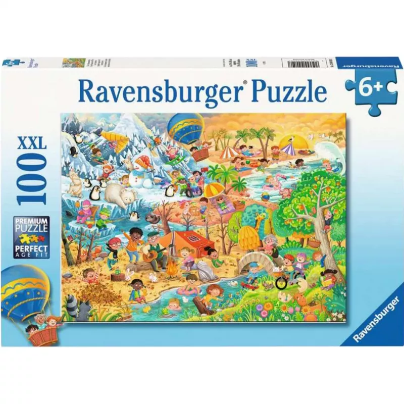 Dėlionė Ravensburger Four Seasons of Fun — 100 vnt., 2 mm storis