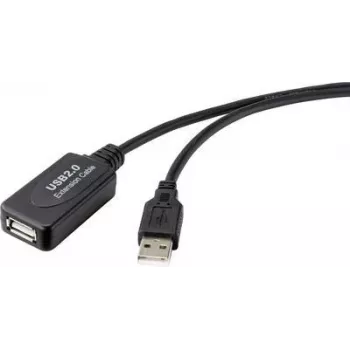Renkforce RF-4535088 USB kabelis 20 m USB 2.0 USB A juodas (RF-4535088)