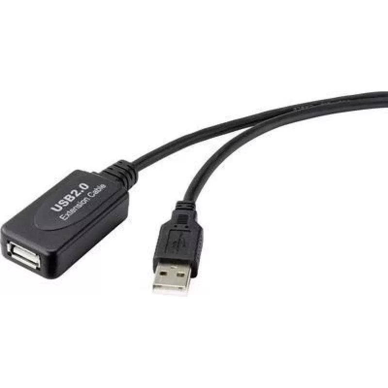 Renkforce RF-4535088 USB kabelis 20 m USB 2.0 USB A juodas (RF-4535088)