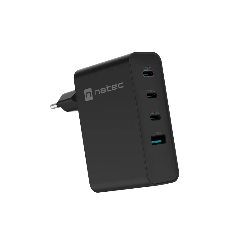NATEC NUC-2234 mobiliojo įrenginio įkroviklis Nešiojamam kompiuteriui, Išmaniajam telefonui Juodas AC Greitas įkrovimas Vidaus