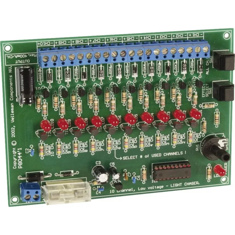 Velleman K8044 10 kanalų šviesos efektų generatoriaus rinkinys (K8044)