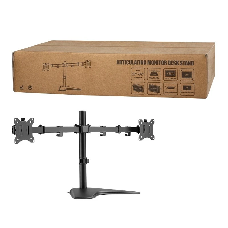 Monitoriaus laikiklis LOGILINK BP0099 2 ekranams, iki 81,3 cm (32 colių), VESA 75x75–100x100, maks. 8 kg, juodas