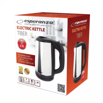 Elektrinis virdulys ESPERANZA EKK036X, 2,5 l, 2200 W, nerūdijantis plienas, paslėptas kaitinimo elementas
