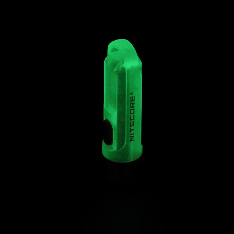 Raktų pakabuko žibintuvėlis Nitecore TIKI GITD pilkas — USB įkraunamas, 1 lm, 55 mm, 12 g, IP66