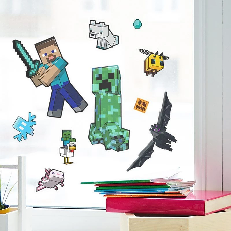 “Window Cling Decals Paladone Minecraft PP13105MCF” – daugkartiniai dekoratyviniai lipdukai langams ir lygiems paviršiams