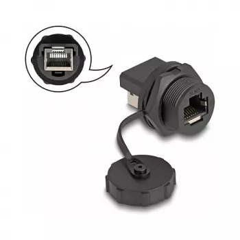 DeLOCK RJ45 Cat.6A mova IP67 atspari vandeniui ir dulkėms juoda