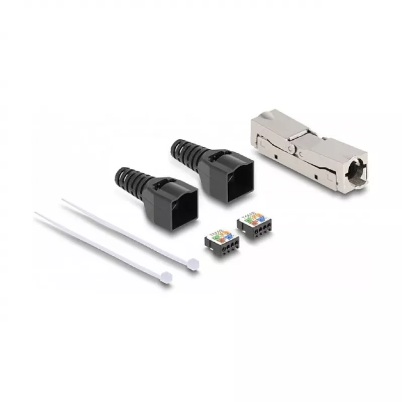 DeLOCK RJ45 jungtis LSA prie LSA Cat.6A be įrankių juoda