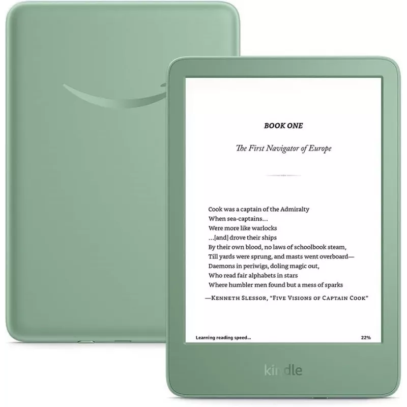 Elektroninių knygų skaitytuvas Amazon Kindle 11-os kartos 6 colių 16 GB Wi‑Fi Matcha, USB-C, perdirbtas plastikas