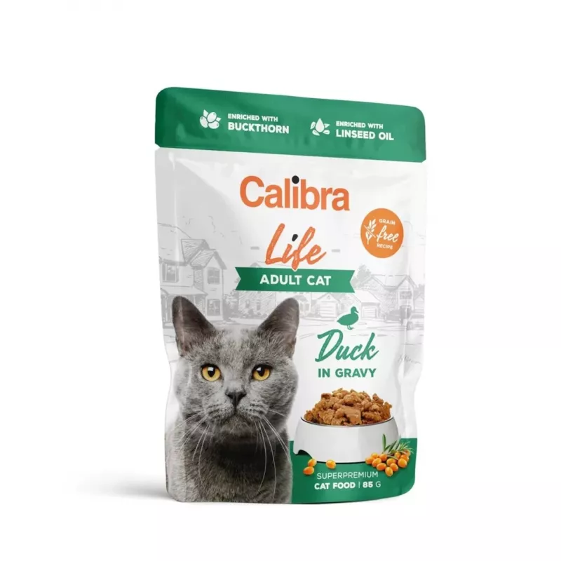 CALIBRA Cat Life Adult Duck in gravy - šlapias kačių maistas - 85g