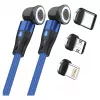 USB laidas RealPower MagneticCharge2 1m mėlynas greitas įkrovimas duomenų perdavimas