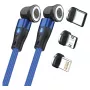 USB laidas RealPower MagneticCharge2 1m mėlynas greitas įkrovimas duomenų perdavimas