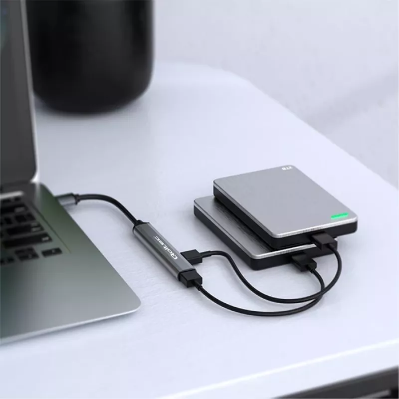 Qoltec 53790 Hub Adapter USB-C 3.1 5in1 | USB-C PD| USB-C | 2x USB 2.0 | USB 3.0
