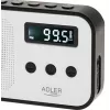 Nešiojamasis skaitmeninis radijas Adler AD 1907 — AM/FM, skaitmeninis imtuvas, žadintuvas, USB-C, 600 mAh baterija, LCD, 20 išsaugotų stočių, teleskopinė antena