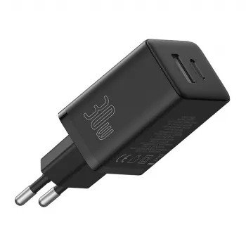 Baseus P10111404113-00 Cube USB-C / USB-A 30W tinklo įkroviklis, juodas