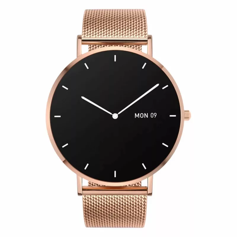 Išmanusis laikrodis Garett Verona Gold Steel AMOLED Bluetooth IP67 GPS SMS
