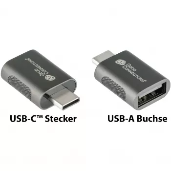 Good Connections adapteris USB 3.2 Gen.1 3.0 kištukas C į USB-A lizdą cinkuotas metalinis korpusas (USB-AD302)