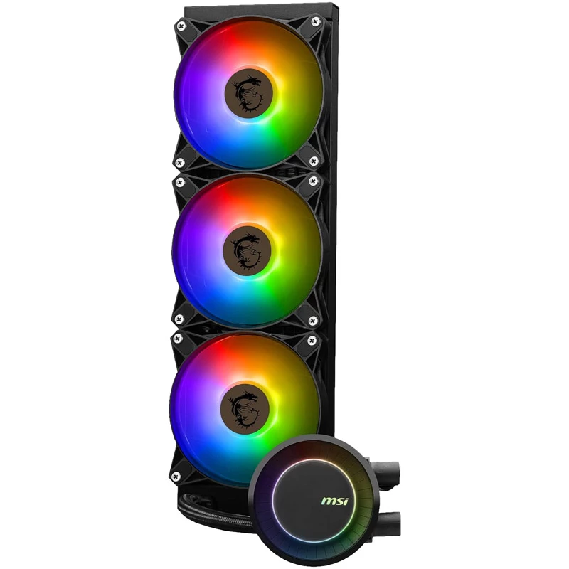 MSI MAG CORELIQUID E360 kompiuterio aušinimo sistema Pagrindinė plokštė, Procesorius Skysčio aušinimo rinkinys 12 cm Juoda