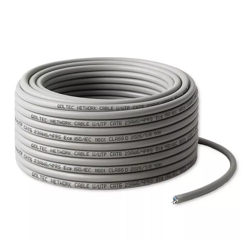 UTP komutacinis kabelis QOLTEC CAT6 50 m varinis (Cu) pilkas