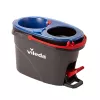 Grindų šluota VILEDA Microfibre 320 mm, teleskopinė rankena 55–123 cm, plaunama, 360° besisukanti galvutė, juoda/mėlyna/raudona