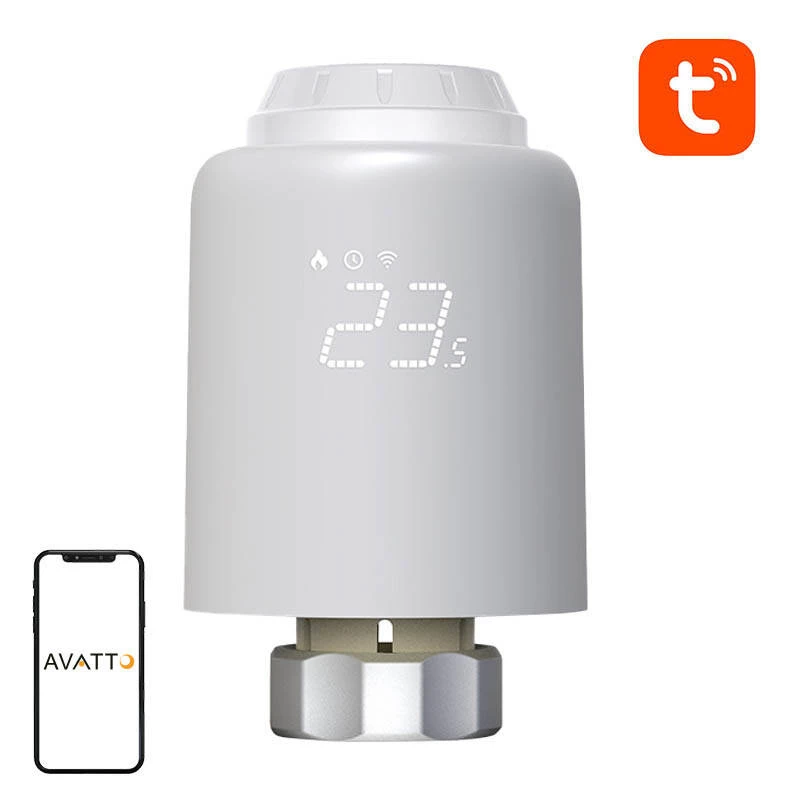 Išmanusis termostatinis radiatoriaus vožtuvas Avatto TRV07 Zigbee 3.0 — termostatinis vožtuvas radiatoriams, Zigbee 3.0