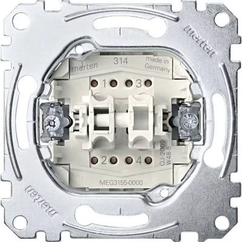 Mygtukinis jungiklis Merten MEG3155-0000 — 1P, metalinis, 250 V kintamoji srovė, 10 A