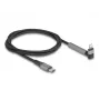 USB Type-C – Lightning įkrovimo ir duomenų laidas su kampuota jungtimi ir stovo funkcija, DELOCK 1,5 m, 9 V 3 A (MFi)