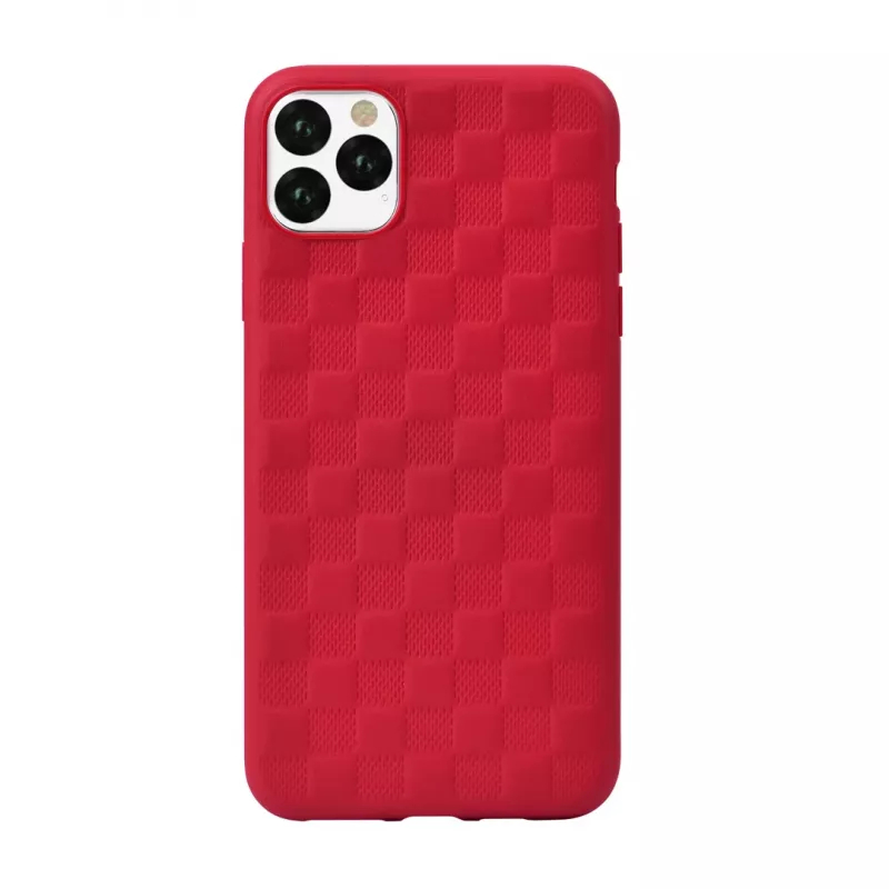 Minkštas dėklas Devia Woven2, skirtas iPhone 11 Pro, austos tekstūros apsauginis dangtelis, raudonas