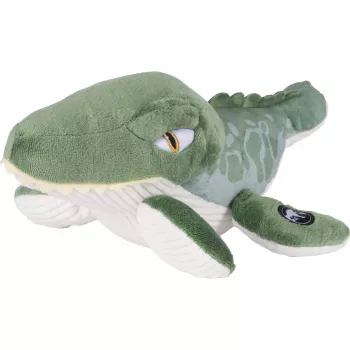 Plush toy schmidt spiele Jurassic World Rebirth Mosasaurus model 42845, soft stuffed marine reptile