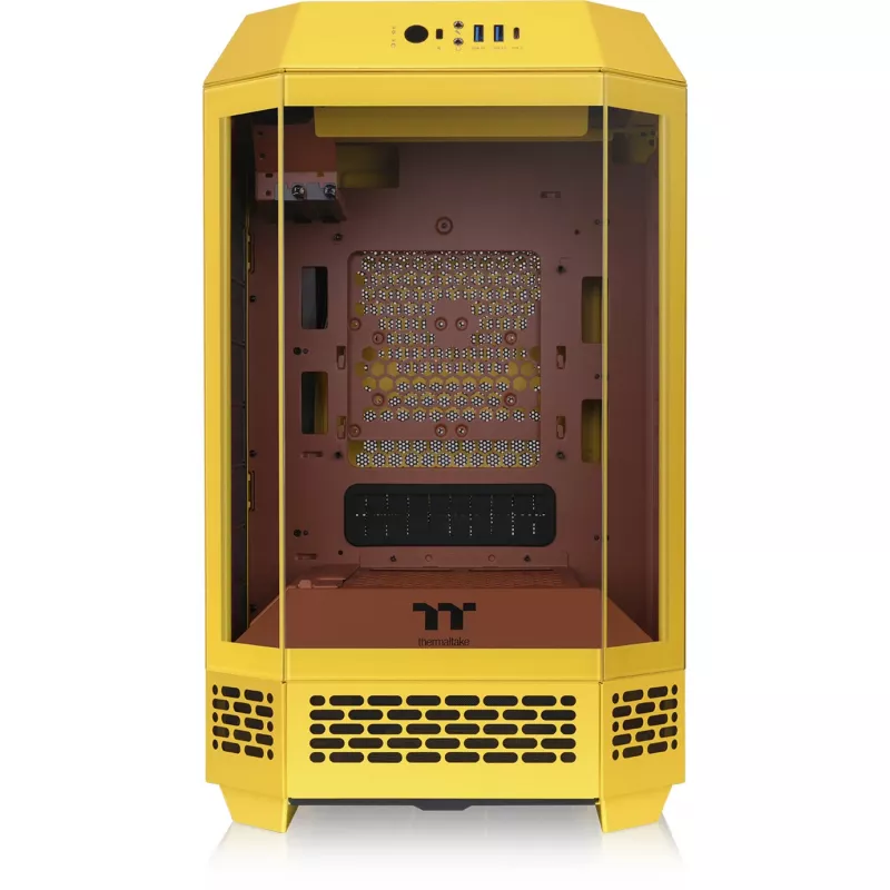 Mini bokšto korpusas THERMALTAKE The Tower 250 Butter Caramel — microATX/Mini-ITX, ATX palaikymas, kompaktiškas korpusas
