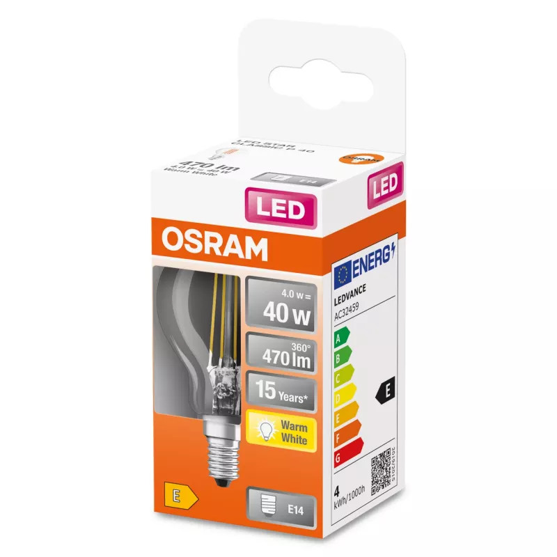 LED lemputė Ledvance STAR 4 W E14 470 lm 2700 K (šilta balta) energijos klasė E