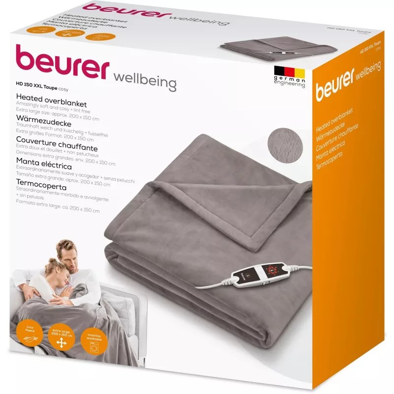 Beurer HD 150 XXL Cosy Taupe šildanti antklodė, 200 x 150 cm