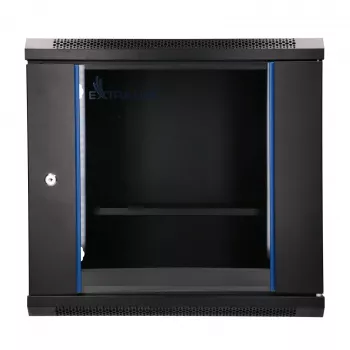 EXTRALINK LITE 9U 530X400 SIENINĖ RACK STOVO SPINTA JUODA SU LENTYNA
