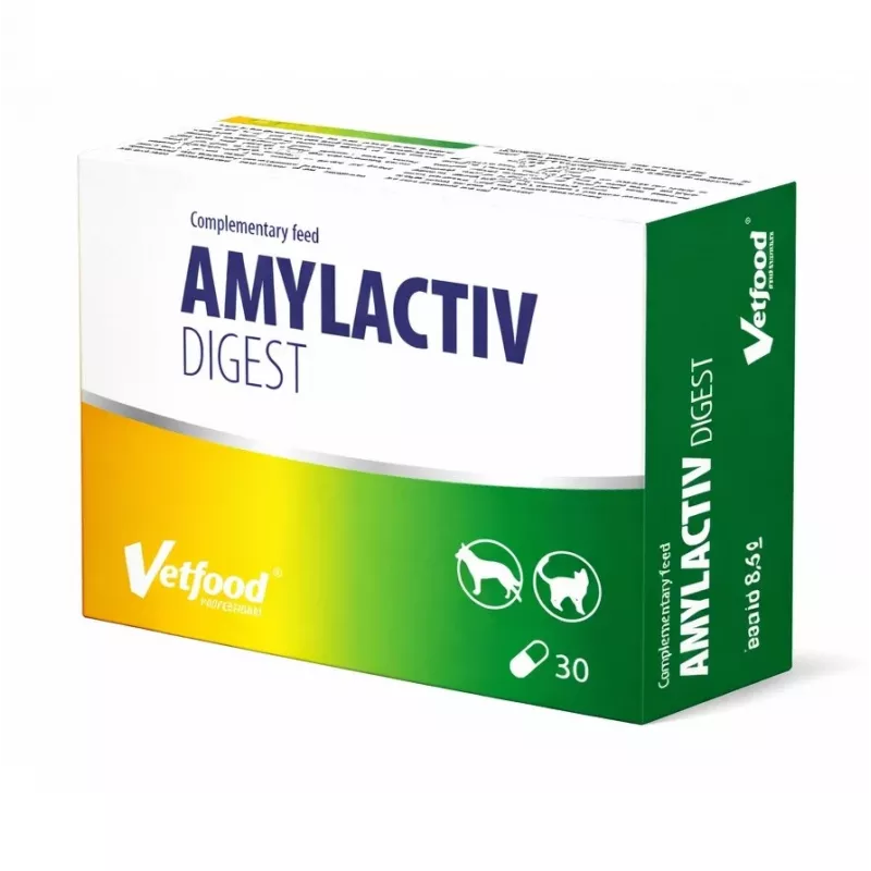 VETFOOD Amylactiv virškinimui šunims ir katėms 30 kapsulių