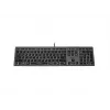 Laidinė A4Tech klaviatūra FX60H USB QWERTY — viso dydžio 100%, baltai apšviesta, pilka, USB šakotuvas